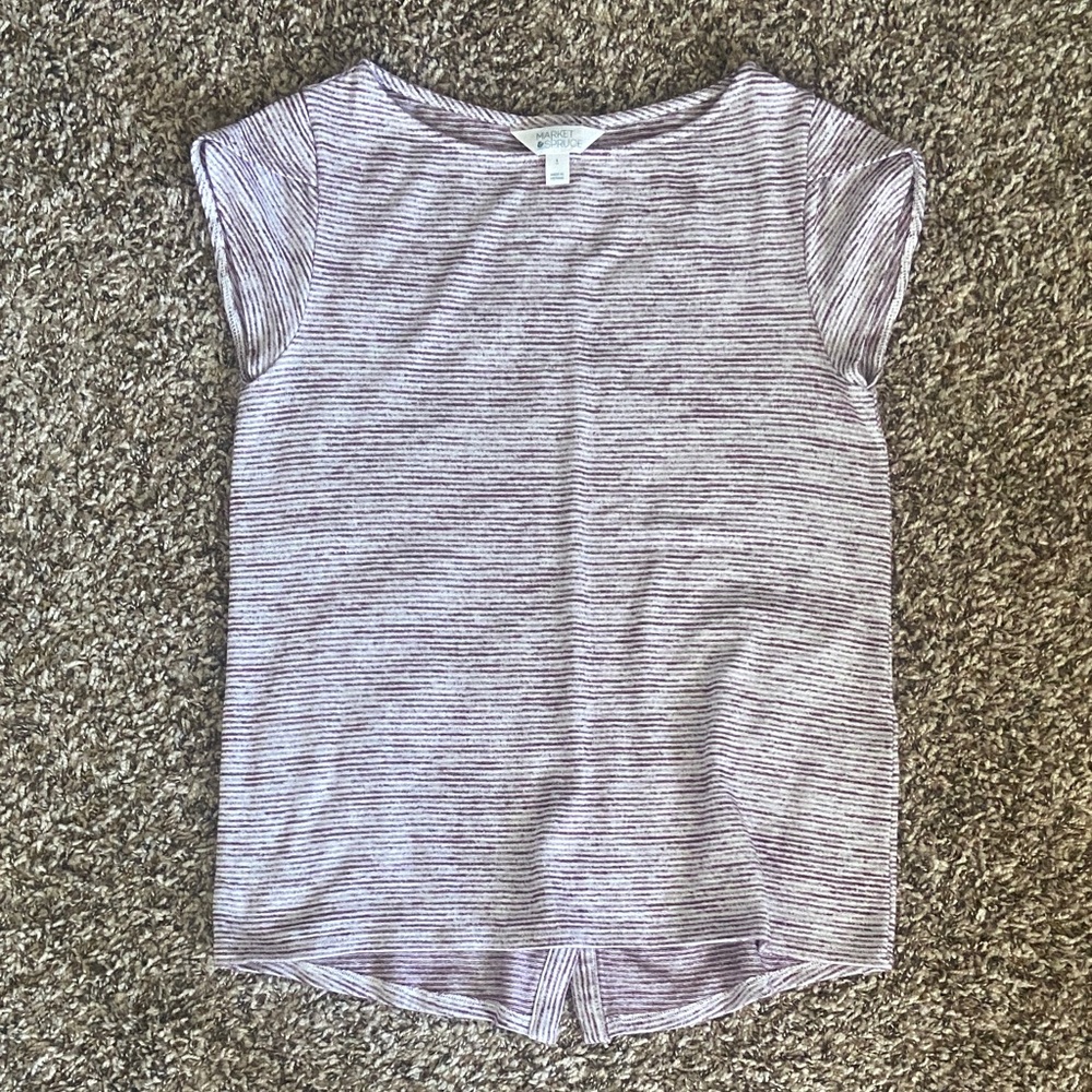 ☀️Market & Spruce Purple Striped Kids Tee